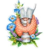 Sticker larynx, aorte, d'anatomie thyroïdienne - Floral