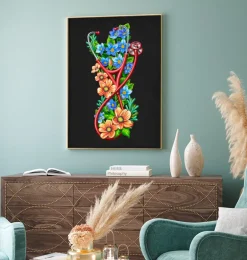 Stéthoscope avec Fleurs - Noir