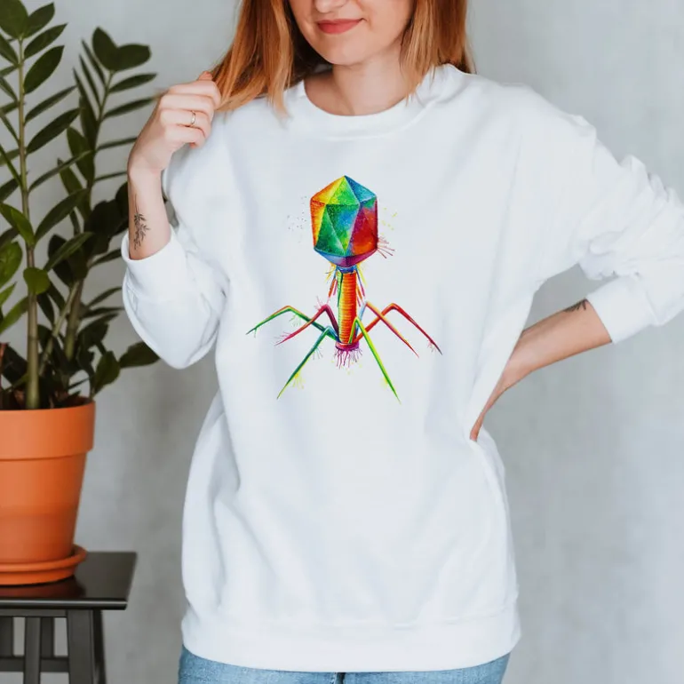 Sweat Unisexe Bacteriophage - Aquarelle