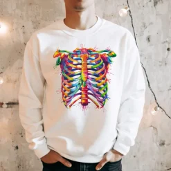 Sweat Unisexe Cage Thoracique - Aquarelle