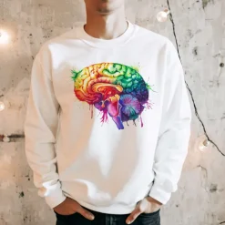 Sweat Unisexe Cerveau - Aquarelle