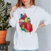 Sweat Unisexe Coeur - Aquarelle
