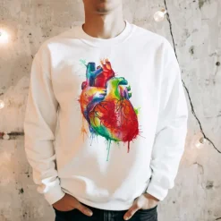 Sweat Unisexe Coeur - Aquarelle