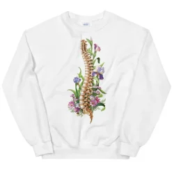 Sweat Unisexe Colonne Vertébrale - Floral