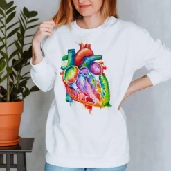Sweat Unisexe Cœur - Aquarelle