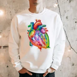 Sweat Unisexe Cœur - Aquarelle