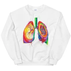 Sweat Unisexe Poumons - Aquarelle