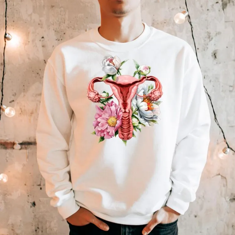 Sweat Unisexe Utérus - Floral