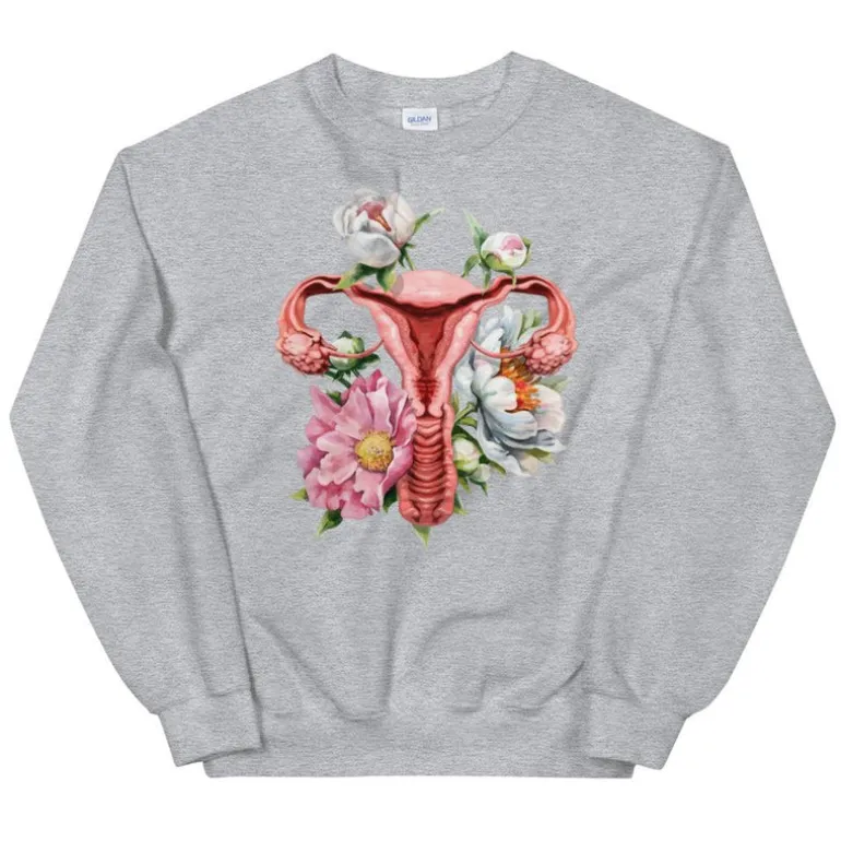 Sweat Unisexe Utérus - Floral