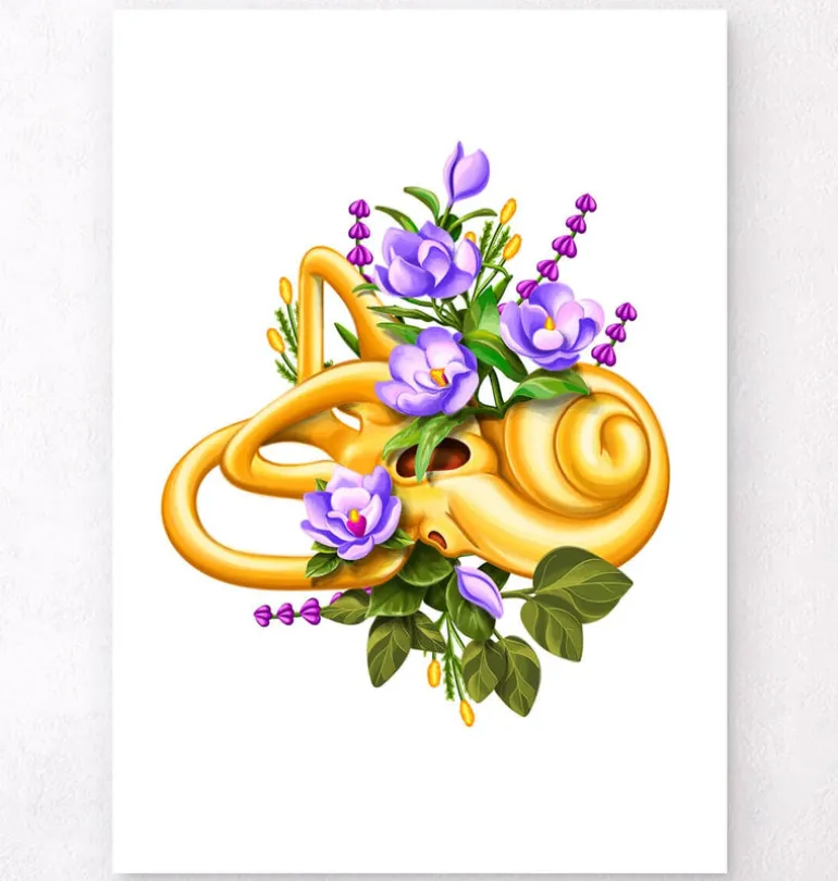 Système vestibulaire - Floral - Blanc
