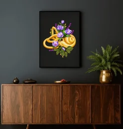 Système vestibulaire - Floral - Noir