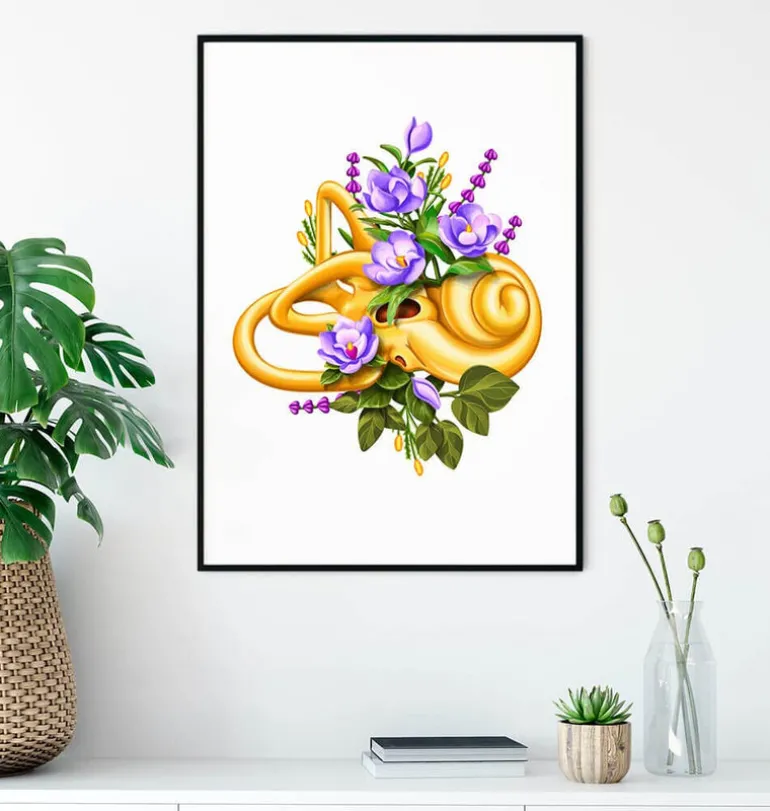 Système vestibulaire - Floral - Blanc