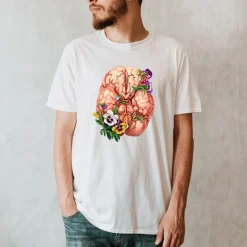 T-shirt Unisexe Cerveau - Floral