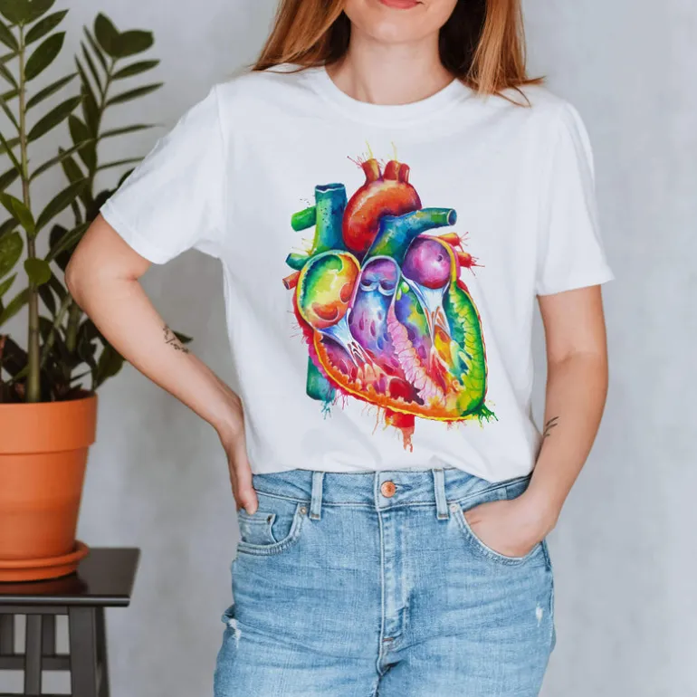 T-shirt Unisexe Coeur - Aquarelle