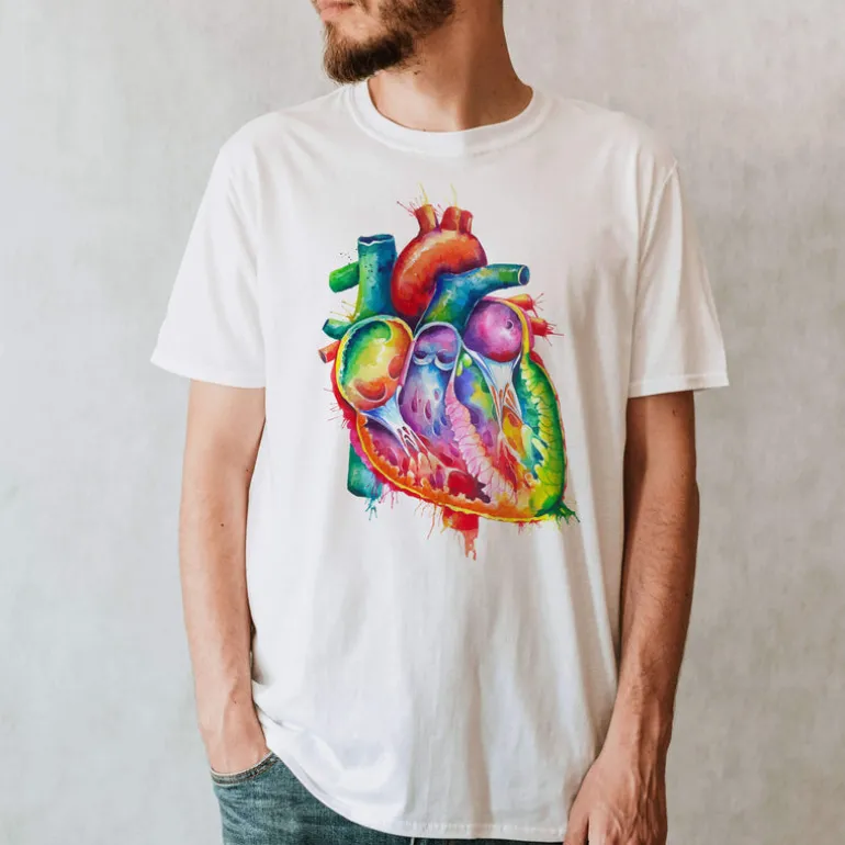 T-shirt Unisexe Coeur - Aquarelle
