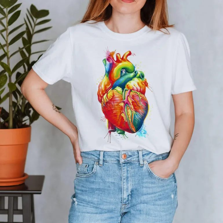T-shirt Unisexe Coeur III - Aquarelle
