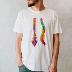 T-shirt Unisexe Colonne Vertébrale - Aquarelle