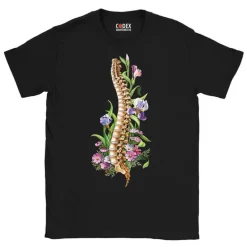 T-shirt Unisexe Colonne Vertébrale - Floral