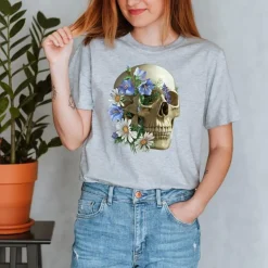 T-shirt Unisexe Crâne - Floral
