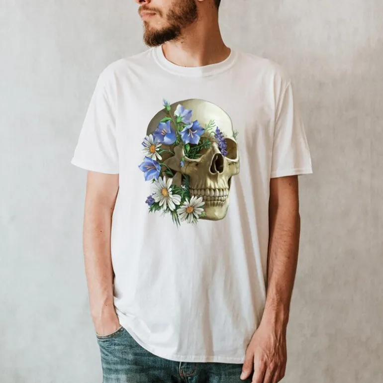 T-shirt Unisexe Crâne - Floral