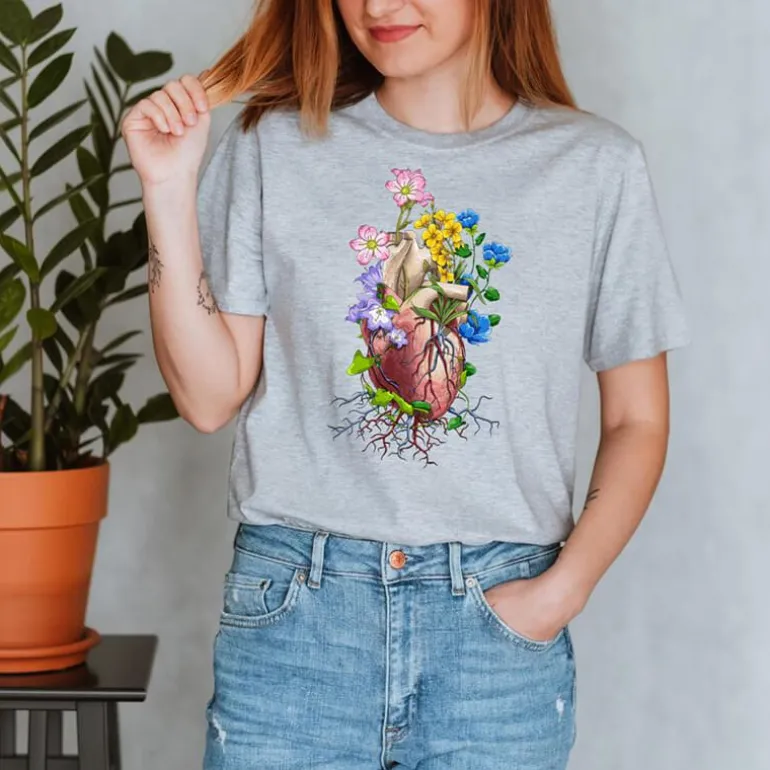 T-shirt Unisexe Cœur - Floral