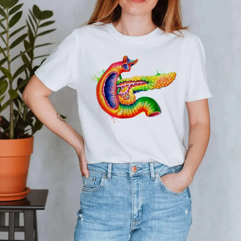 T-shirt Unisexe Pancréas - Aquarelle
