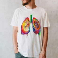 T-shirt Unisexe Poumons - Aquarelle