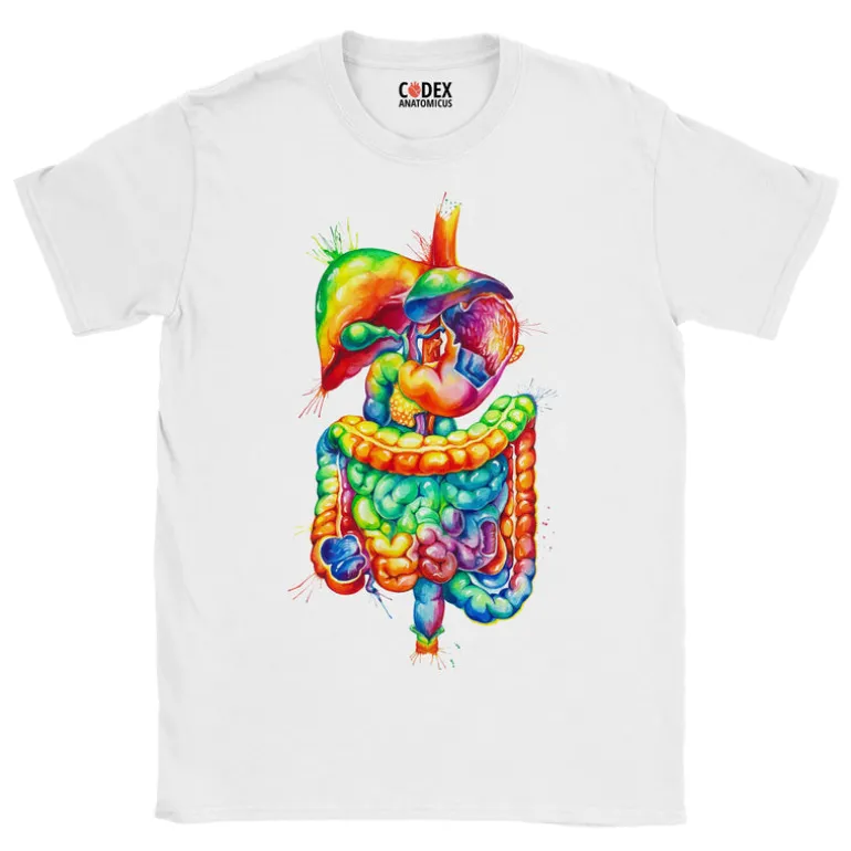 T-shirt Unisexe Système Digestif - Aquarelle
