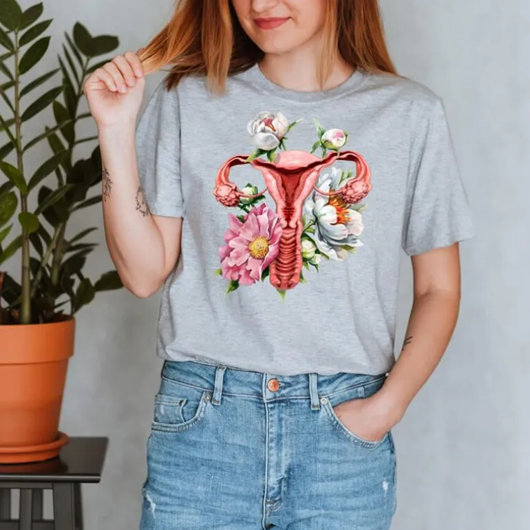 T-shirt Unisexe Utérus - Floral