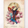 Tête, cou et artères - Floral - Vieux papier