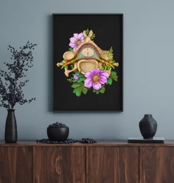 Vertèbre cervicale - Floral - Noir
